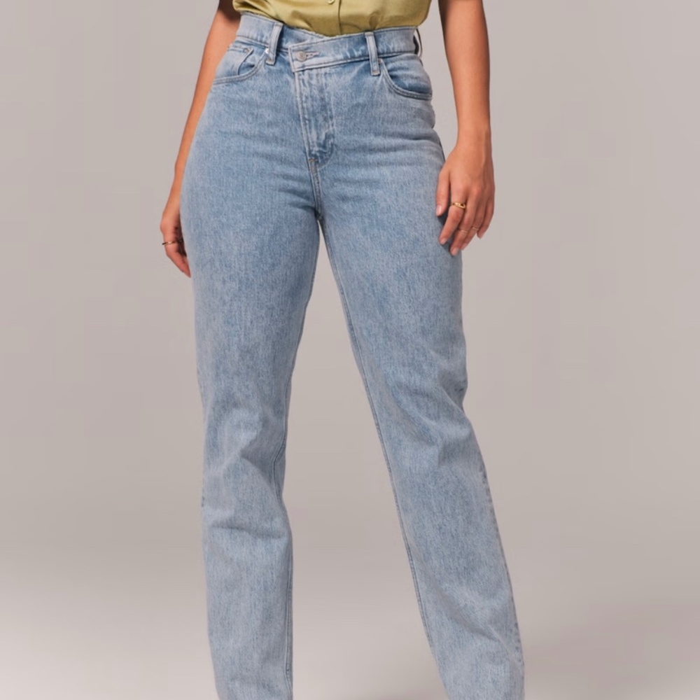 Abercrombie & Fitch Women's Jean The Dad High Rise Denim Stretch Blue Size 27